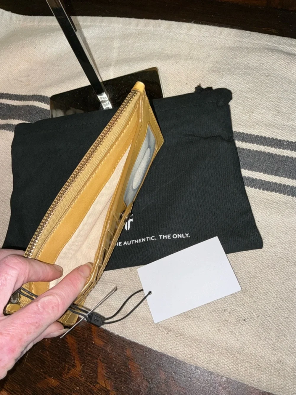 NWT Frye Melissa Leather Snap Card Wallet Yellow Mustard Retail $98